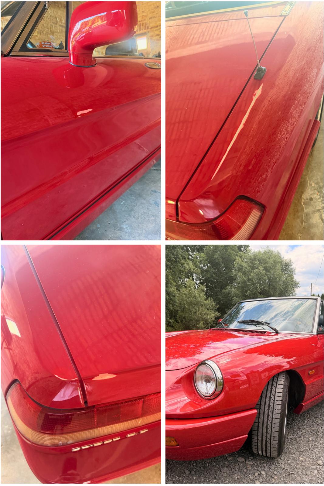 Alfa Romeo Spider nach professioneller Lackschaden-Reparatur und Teil­lackierung